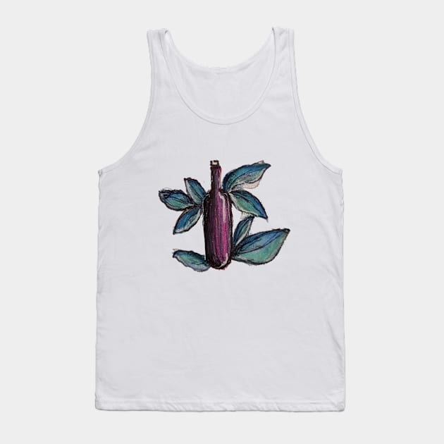 Purple Wine and Leaves Tank Top by Animal Surrealism